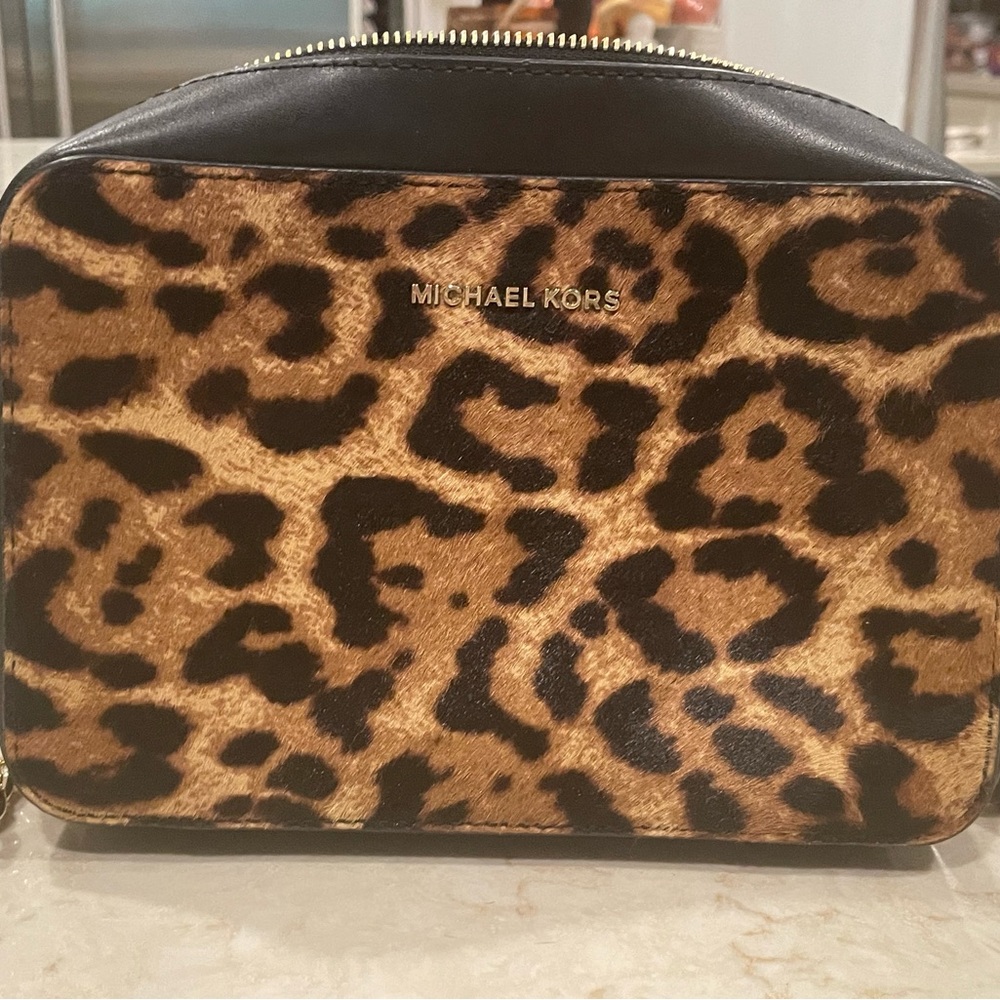 Michael Kors leopard fur crossbody bag.  Like new/excellent condition.